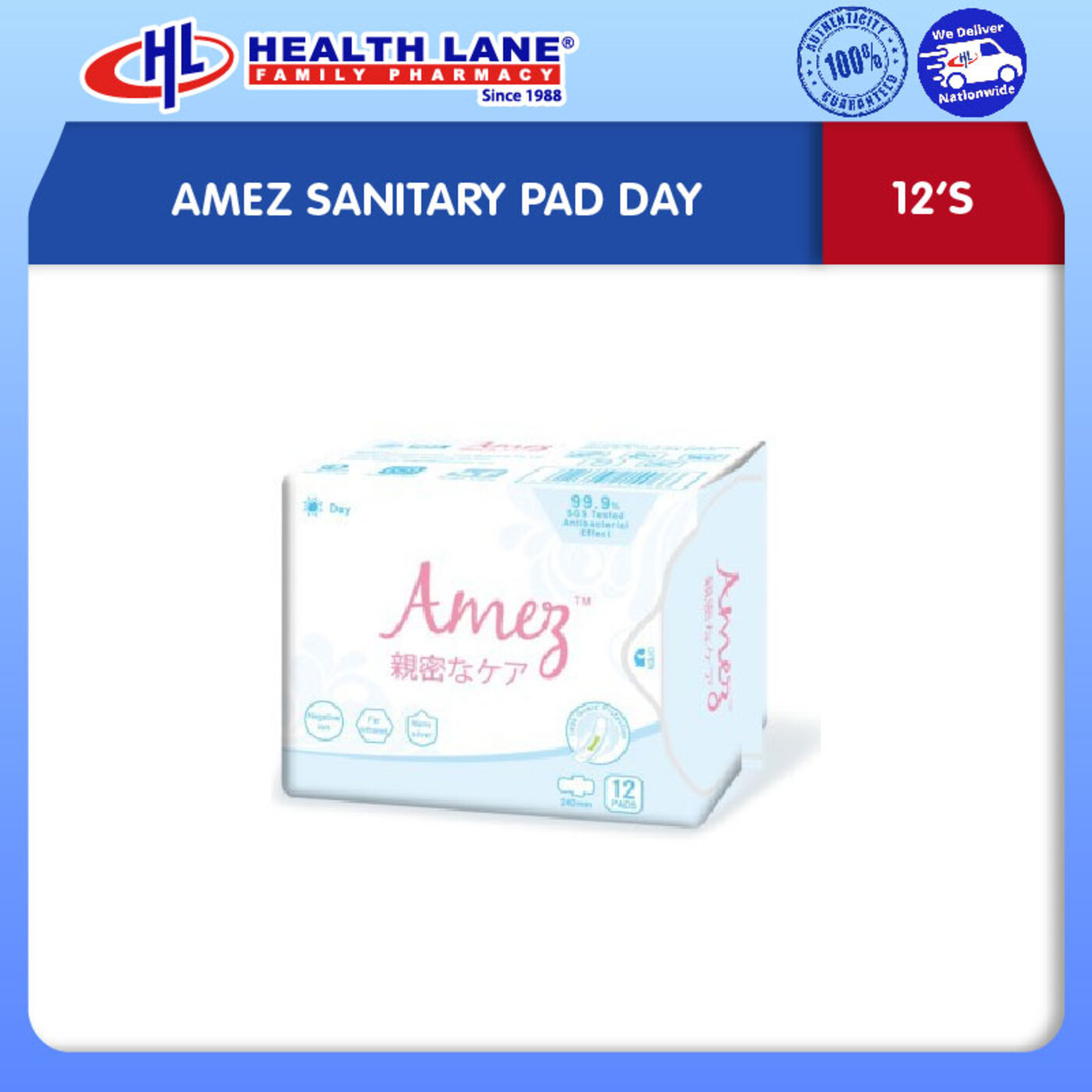 AMEZ SANITARY PAD DAY (12'S)